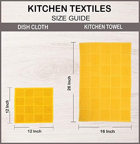 AMOUR INFINI Dish Cloths for Washing Dishes Set of 8 - Highly Absorbent, Super Soft Kitchen Dishcloths - Reusable Quick Dry Dish Rags for Cleaning & Drying Kitchen Linens (12x12 Inch - Yellow) - Image 4