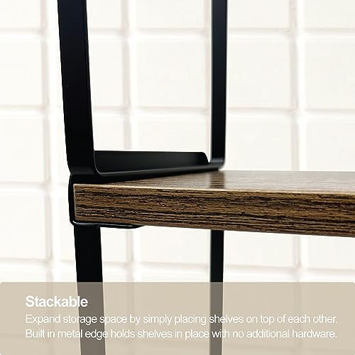 Mitus Stacking Wood Shelf Organizer, Counter Cabinet Storage Rack, 16 inch - Image 7