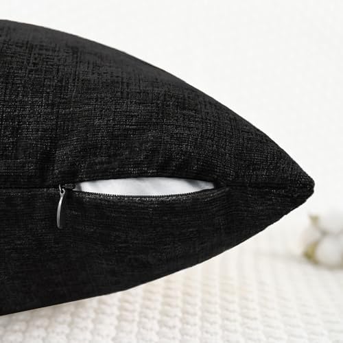 CaliTime Decorative Couch Throw Pillow Covers 22 X 22 Inches Black - Image 3