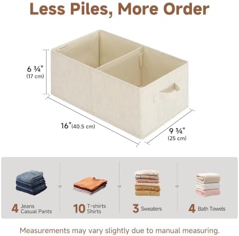 StorageWorks Closet Shelf Organizer Bins with Divider, 9¾"Lx16"Wx6¾"H - Image 6
