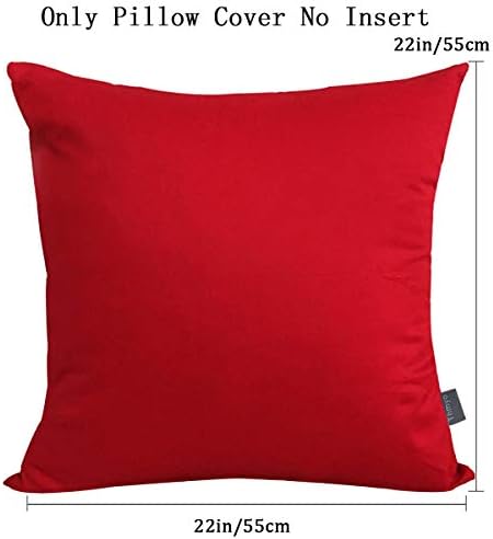Thmyo 4-Pack 100% Cotton Comfortable Solid Decorative Throw Pillow Case Square Cushion Cover Pillowcase Sublimation Blank Pillow Covers DIY Throw Pillowcase for Couch Sofa Bed(22x22inch/ 55x55cm,Red) - Image 6