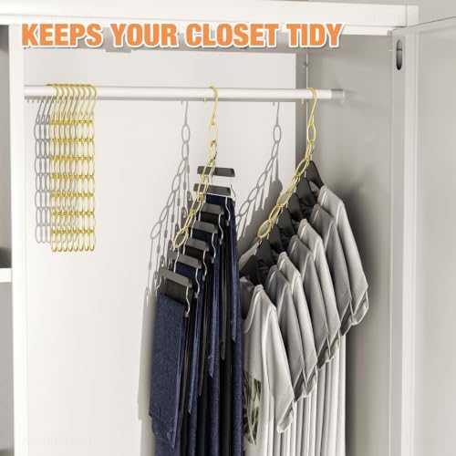 NiHome Clothing Chain Hangers 10-Pack, Space Saving Metal Closet Organizer - Image 3