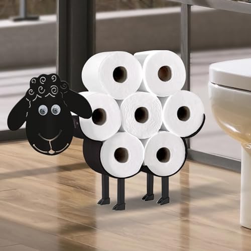 Sheep Toilet Paper Holder, Standing & Wall Mount Toilet Paper Storage by Wigag