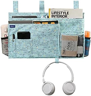 Surblue Bedside Caddy Hanging Bed Organizer Storage Bag Pocket for Bunk and Hospital Beds, College Dorm Rooms Baby Bed Rails, Camp 8 Pockets, (Large, Cartoon) - Image 2