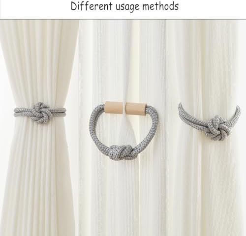 Magnetic Curtain Tiebacks Holdbacks Rope Curtain Tie Backs Outdoor Contoeey - Image 5