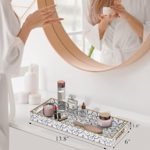 MAONAME White Decorative Tray with Handles, Plastic Moroccan Tray - Image 6