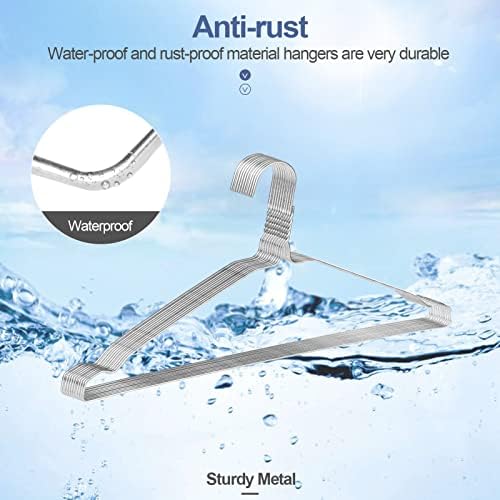SPECILITE Metal Wire Clothes Hangers Bulk 100 Pack with Grooves, Silver - Image 3