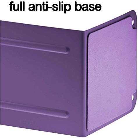 Acrimet Bookends for Shelves, Non-Skid Book Holder, Heavy Duty Book Stopper, Steel Metal Book Ends Storage for Home, Library, 6 7/8" H x 4" W x 4 1/2" D (Purple) (1 Pair / 2 Pieces) - Image 2