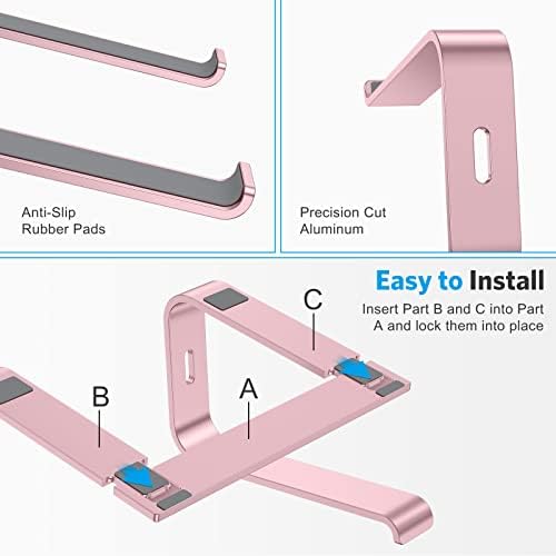 OMOTON Laptop Stand, Detachable Mount for MacBook Air/Pro Dell HP Rose Gold - Image 5