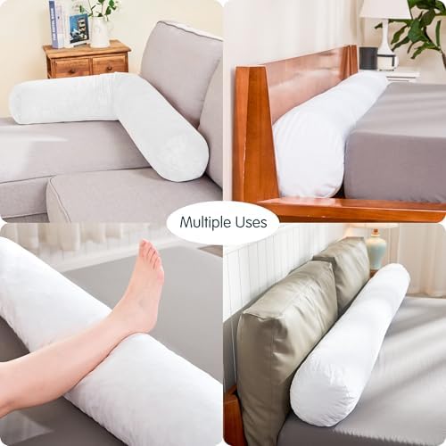 SyMax 7.8"x47" Body Pillow for Adults, Long Round Body Pillow for Adults, Bolster w/Removable Polyester Cover, Headboard Gap Filler Pillow, White - Image 5