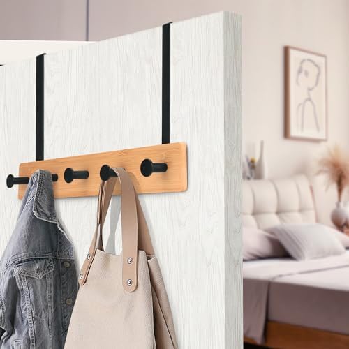 Over The Door Hooks, Door Hanger Hooks for Hanging, Bambooo - Image 2