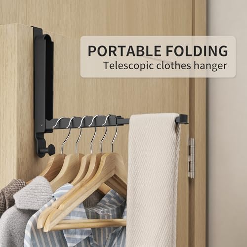 RFOUO Over The Door Hooks Hanger,Fit Door up to 1 3/8", Black, 2 Pack - Image 3