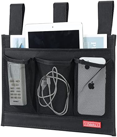 Hanging Bedside Caddy,Bedside Organizer Caddy for Bed Rails(4 Pockets-Black) by Falaku