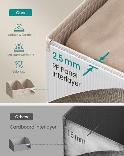 SONGMICS Storage Baskets, Set of 6, Foldable Closet Organizer for Shelves - Image 3
