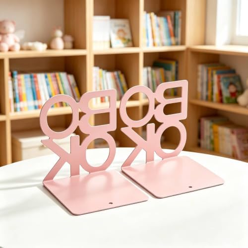 Book Ends Pink Metal BookEnds for Bookrack Desk,Books - Image 4