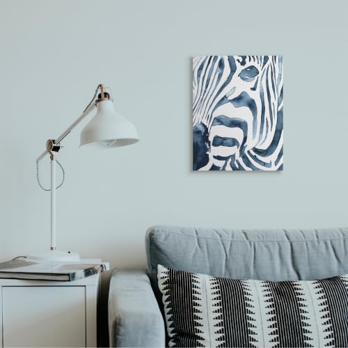 Stupell Industries Blue Zebra Stripe Portrait, 16 x 20 Inch Canvas Wall Art - Image 3