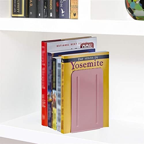 Acrimet Bookends for Shelves, Non-Skid Book Holder, Heavy Duty Book Stopper, Steel Metal Book Ends Storage for Home, Library, 6 7/8" H x 4" W x 4 1/2" D (Pink) (1 Pair / 2 Pieces) - Image 6