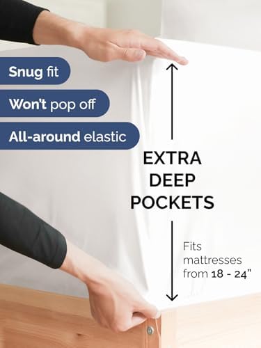 CGK Extra Deep Twin Single Fitted Sheet Only - Antique White - Image 2