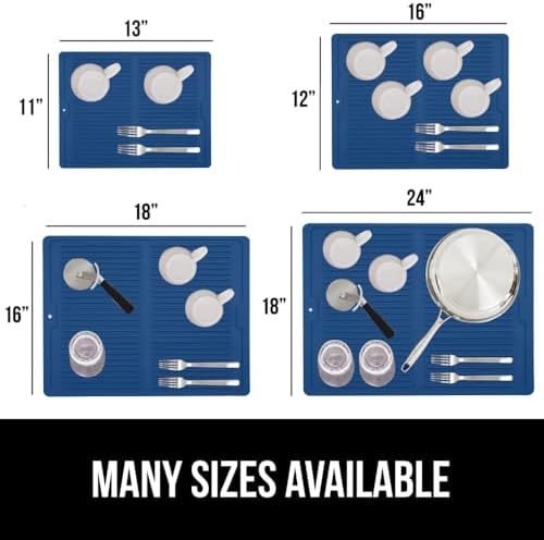 GORILLA GRIP Patented BPA-Free Silicone Dish Drying Mat, 16x12, Blue - Image 5