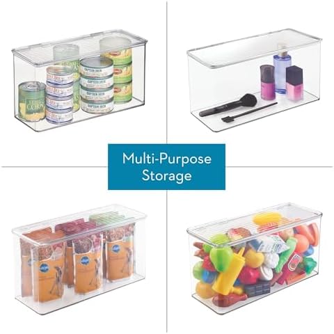 iDesign Plastic Stackable Hinged-Lid Storage Box - Set of 2 - Clear - Image 4