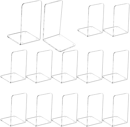 MerryNine Clear Acrylic Book Ends Bookends for Shelves by MerryNine