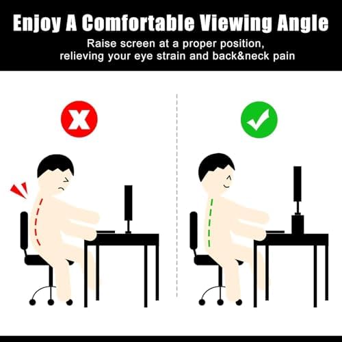 2 Tiers Monitor Stand 16.7” Computer Monitor Riser White, Wooden Monitor Riser for PC Screen/Printer Desktop Organization - Image 7