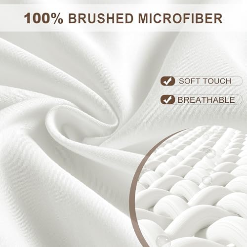 FreshCulture King Fitted Sheet Only - Hotel Quality Fitted Sheet King Size - Ultra Soft & Breathable - Brushed Microfiber - Deep Pocket - Cooling Fitted Sheets for King Size Bed (Ivory) - Image 2