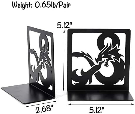 Dragon Book Ends, Heavy Duty Metal Bookends for Shelves - Image 4