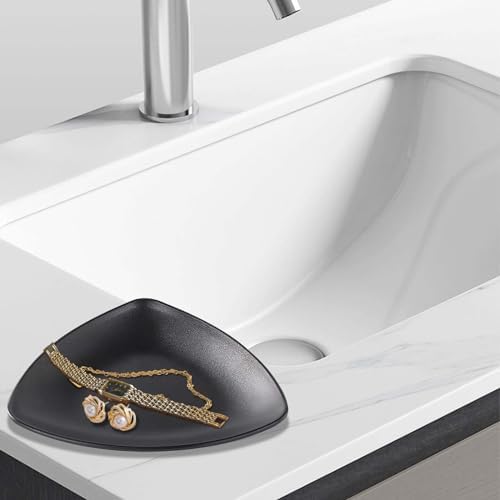 Binoster Black ring jewellery tray organiser tray, dresser decor key flat jewellery bowl decorative oval dish - Image 4