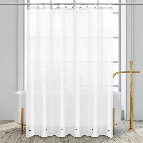 Barossa Design Frosted Shower Curtain Liner with 6 Magnets, Frost, 72x72 - Image 5