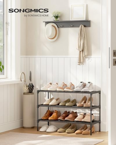 SONGMICS Shoe Rack, 3-Tier Stackable Metal Shoe Organizer, 24.5" Wide - Image 2
