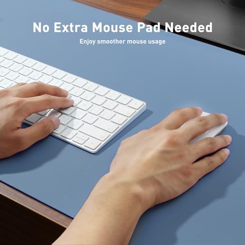 Aothia Faux Leather Desk Mat – Large Mouse Pad, Non-Slip PU Leather Blotter, Waterproof Writing Surface for Office and Home (Denim Blue, 47.2" x 23.6") - Image 4