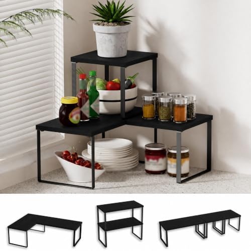 Golener Countertop Shelf, Kitchen Counter Organizer, Adjustable, Stackable by Golener