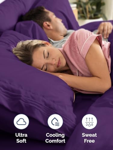CGK Extra Deep Twin XL Single Fitted Sheet Only - Purple - Image 3