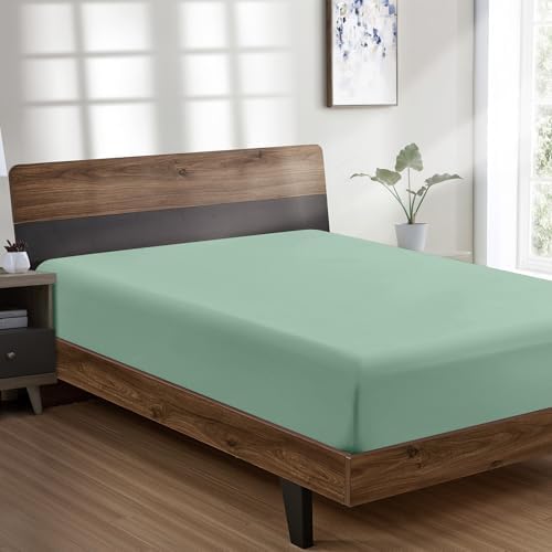 FreshCulture Queen Fitted Sheet - Hotel Quality, Ultra Soft & Breathable Brushed Microfiber, Deep Pocket, Cooling Fitted Sheets for Queen Size Bed (Pastel Turk) by FreshCulture