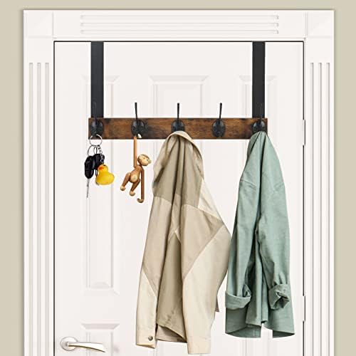 YINMIT Over The Door Hooks, Wooden Door Hanger, Door Hanger Hook, Over The Door Towel Rack, Door Coat Hanger, Door Coat Rack, Door Hooks for Hanging Towels, Clothes, Hats - Image 7