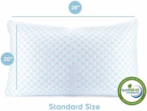 Nestl Cooling Pillow for Sleeping 2 Pack, Luxury Shredded Memory Foam Pillows Standard Size Set of 2, Adjustable Cold Gel Pillows for Hot Sleepers Supportive Cool Pillow for Side Back Stomach Sleepers - Image 3