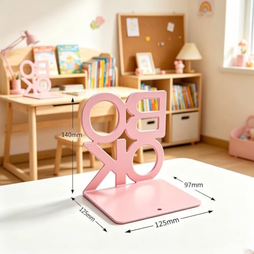 Book Ends Pink Metal BookEnds for Bookrack Desk,Books - Image 2