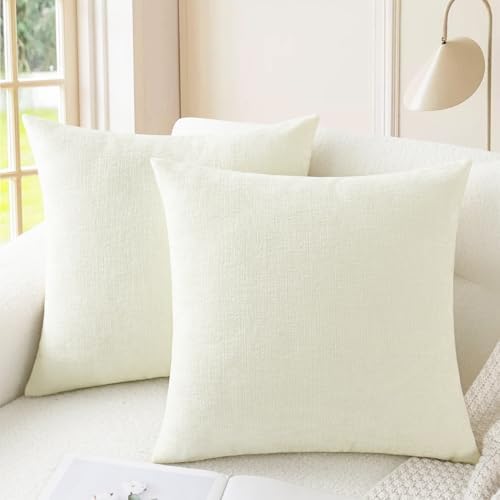 CaliTime Decorative Couch Throw Pillow Covers 20 X 20 Inches Cream by CaliTime