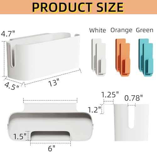 Bedside Organzier Caddy Hanging with Hooks, 11 Lbs (Orange) - Image 4
