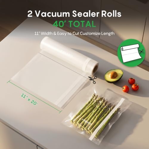FRESKO Vacuum Sealer Bags Rolls 2 Packs 11" x 20' - Image 4