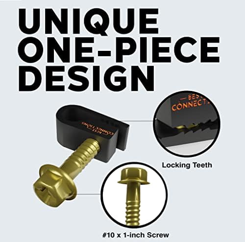 BEST CONNECTIONS Coaxial Cable Clips with Pre-Inserted Screw (200 Pack) – Black Single Cable Mounting Clamps for Coax Cable (RG6, RG59) and Ethernet Cable – Cord Fastener/Strain Relief Clip - Image 4