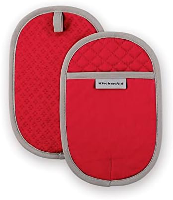 KitchenAid Asteroid Pot Holder 2-Pack Set, Fire Red, 6.5"x10" by KitchenAid
