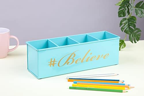 DUDKI Home Present Desk Organiser 4 compartments Decorative Pen Pencil holder/Vanity Kit/Travel Box/Makeup Box/Cosmetic Box/Storage Box/knife Holder/Spoon Holder-Gift Office Desk Décor - Image 6