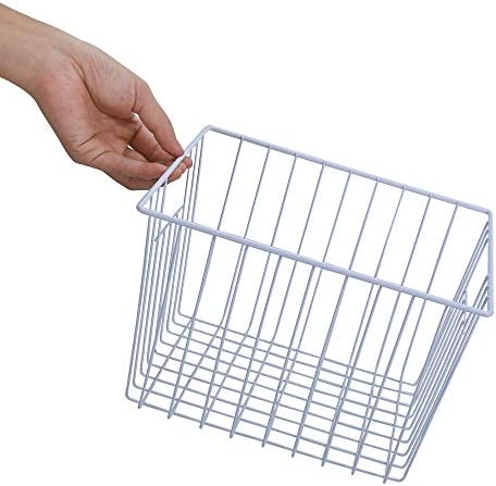 Freezer Baskets Storage Organizer, Refrigerator Metal Wire Basket bins, Household Bins with Built-in Handles for Kitchen Cabinets, Freezer, Pantry, Closets, Bathrooms, 4 Packs - Image 5
