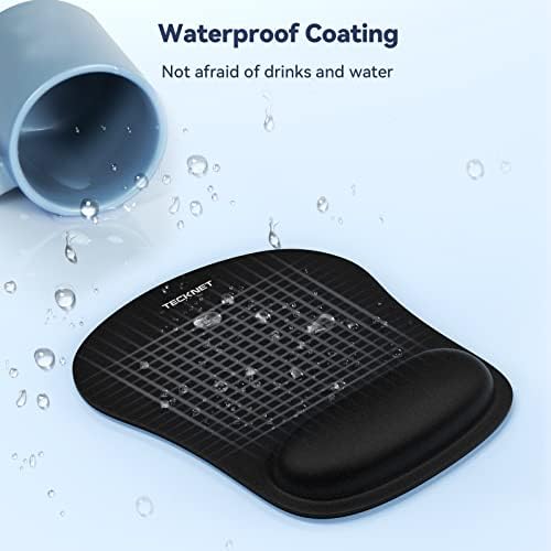 TECKNET 2 Pack Gaming Ergonomic Mouse Pad with Wrist Support Black - Image 4