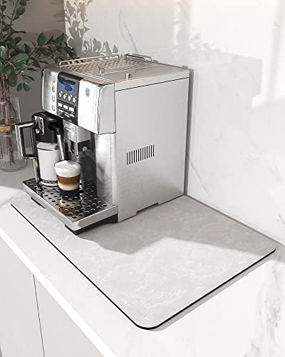 AMOAMI Coffee Mat - Hide Stain, Rubber Backed, Absorbent Dish Drying Mat for Kitchen Counter - Fits Under Coffee Maker & Machine, Dish Rack by AMOAMI