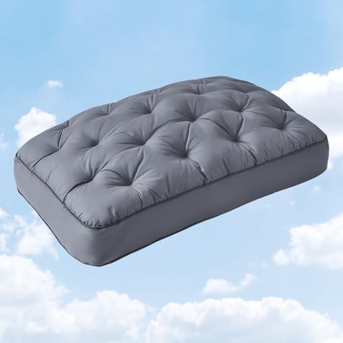 YOUR MOON Extra Soft Support Pillows King Size, Luxury Fluffy Down Alternative Pillow for Sleeping, Medium Thick Pillows, 100% Cotton Shell Bed Pillow (Gray) by YOURMOON