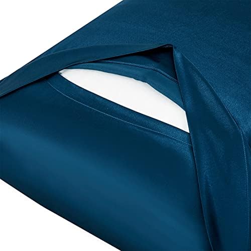 Ersmak Satin Body Pillow Cover, 20x54 Inches Navy Blue Ultra Soft Satin Body Pillow Case for Hair and Skin, Silky Slip Cooling Long Side Pillowcase with Envelope Closure - Image 7