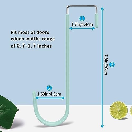 FYY Over the Door Hooks, Single-Hanger 4 Pack, Fits Doors 1.6" Green - Image 2